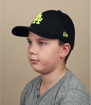 gorra infantil LA negro amarillo Kids LA black neon yellow